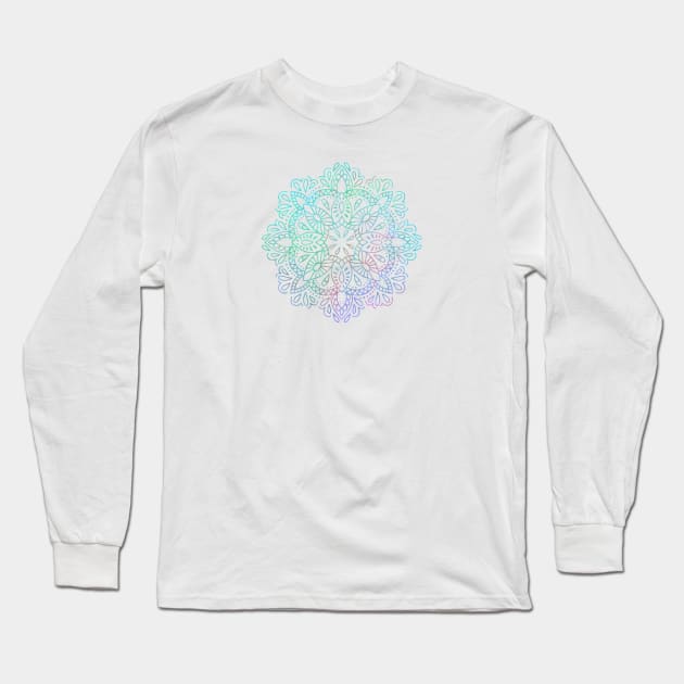 Iridescent Rainbow Mandala Long Sleeve T-Shirt by NatureMagick